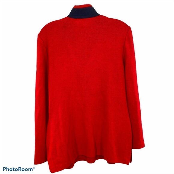 ST. JOHN Red Knit Sweater - Picture 2 of 16